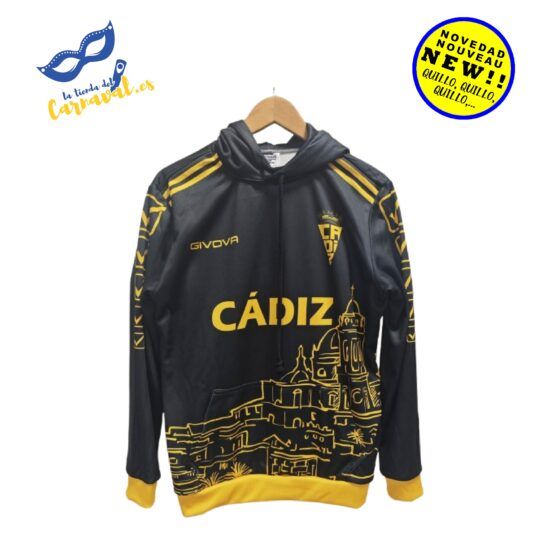 Sudadera Cádiz negra con capucha: sofisticación y comodidad