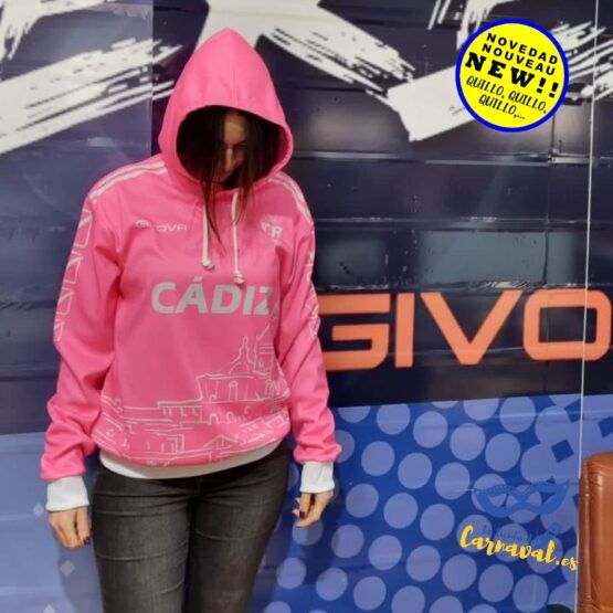 Sudadera Cádiz rosa con capucha: elegancia y confort
