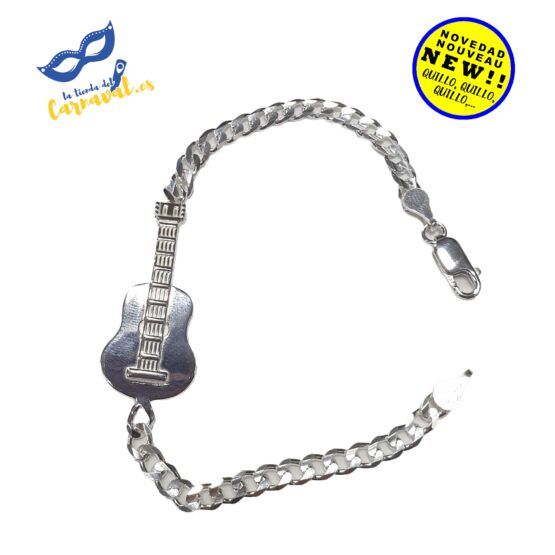 Pulsera "Guitarra" de Plata 925 - Carnaval de Cádiz