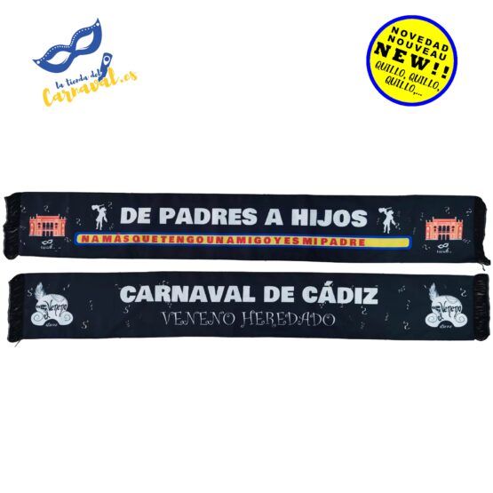 Bufanda negra "De Padres a Hijos" - El Espíritu del Carnaval de Cádiz