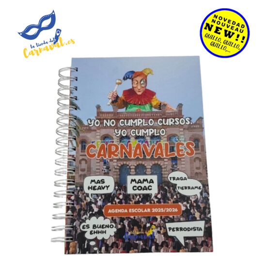 Pack Agenda Escolar 2025-2026 ‘Yo Cumplo Carnavales’ + Pegatinas – pon orden con alegría