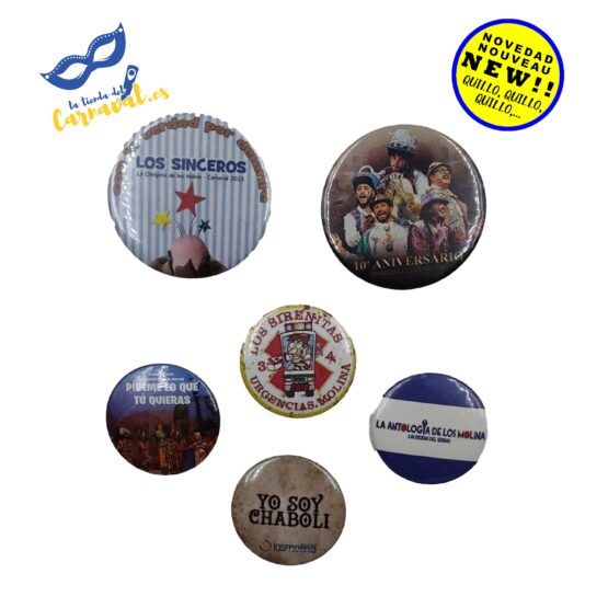 Pack de 5 chapas “Los Molina” – ¡Lleva el arte contigo!