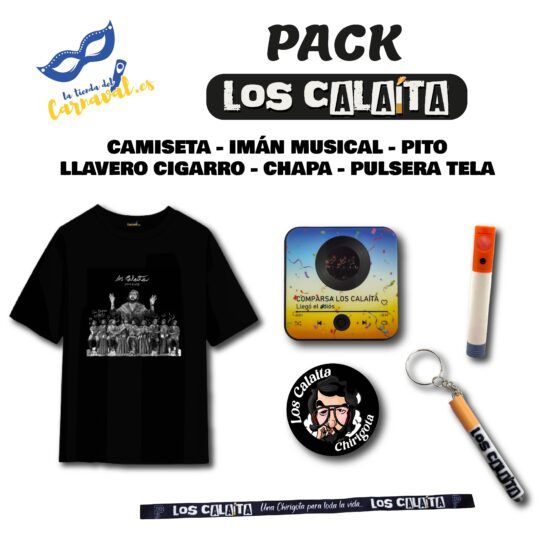 Pack “Los Calaíta” Camiseta + Accesorios | Edición Carnavalera Completa