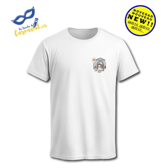 Camiseta Blanca "La entrada al paraíso" – Diseño doble cara en tallas grandes y pequeñas.