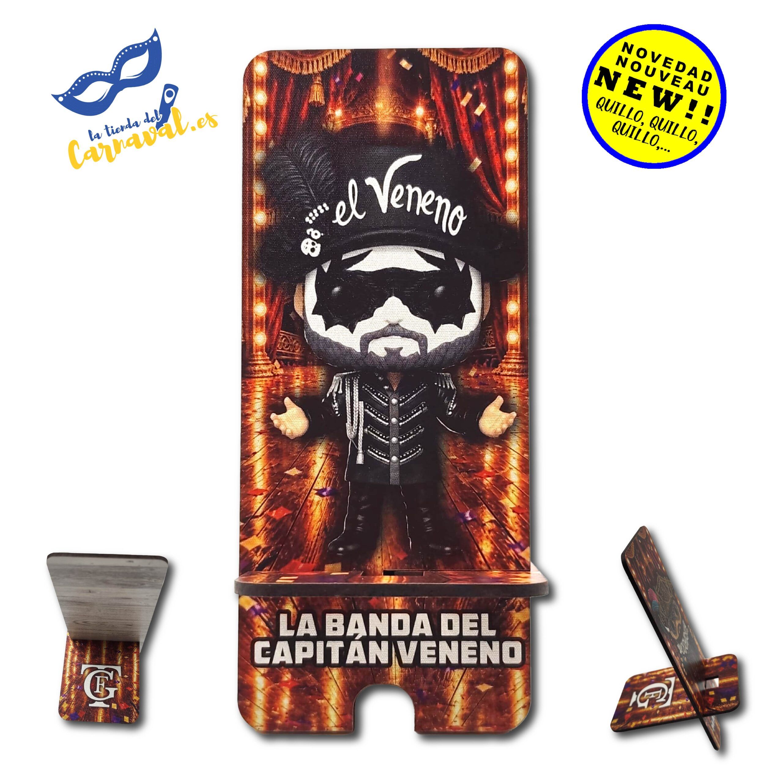 Soporte para móvil "Agrupaciones del Carnaval de Cádiz" en madera
